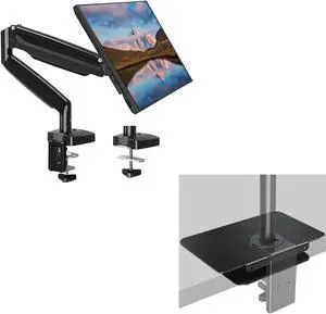 MOUNT PRO Single Monitor Mount Stand fits 22-35 inch/26.4lbs Ultrawide Computer Screen and Monitor Mount Reinforcement Steel Bracket Plate Fits Monitor Arm and Monitor Stand C Clamp Installation
