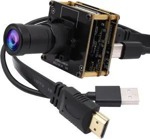 ELP 4K USB HDMI Camera Module Night Vision PC Camera for Computer Monitor with Simultaneous 2X Digital Zoom and 8mp Resolution, Ideal for Security and Laser Engraver Applications