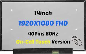 WARWOLFTEAM Screen Compatible with Lenovo IP Slim 3 Chrome 14M868 Type 82XJ 82XJ0000US 14inch FHD 40Pins LCD LED Screen Display Panel 5D11J53859 5D11D69019 SD11J53862(On-Cell Touch)