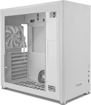 Yeyian ATX Gaming PC Case Hussar Plus, Tempered Glass Side Panel - White