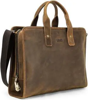 Contacts Code Lock Briefcase Leather 14" Laptop Bag Anti Theft Messenger Shoulder Crossbody Bag Computer Satchel Work Travel Hangbag