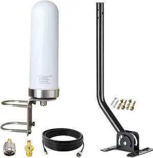 5G 4G LTE Antennas Outdoor Omni Directional Cellular 5G WiFi Antenna Long Range SMA N Male ts9 Antenna 4G LTE External Wide Band 698-6000MHz 10dBi with Cable Pole (Full Kit)