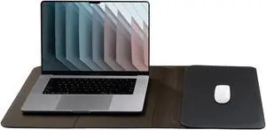 Orbitkey Hybrid Laptop Sleeve | Portable Desk Mat and Laptop Sleeve (Black, 16")