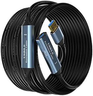 SSS*GRGB USB 3.0 Extension Cable 100FT Type A Male to Female Active Extender Cord with 4 Extension Chipsets Signal Booster and 1 USB-C Charging Port, for Webcam, Playstation, Printer, Camera