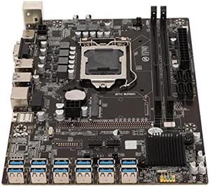 Computer Motherboard, B250C Dual Channel 2 DDR4 DIMM CPU 4Pin 24Pin M ATX PC Mining Motherboard for LGA 1151, 4 SATA2.0, USB2.0, USB3.0, HDMI, PCIE 16X Gaming Motherboard