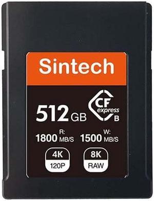 Sintech CFexpress Type B Card 512GB,Compatible with Nikon Z6 Z7 Z8 Z9 D6 D850,Canon R3 R5C (Black, 512GB)