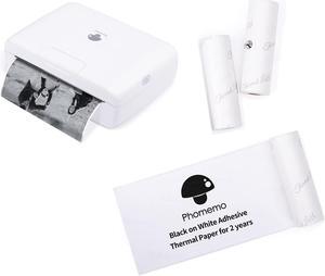 Phomemo M04S Portable Thermal Printer with 80mm White Non-Adhesive Thermal Paper 3 Rolls