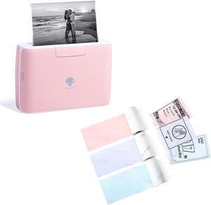 Phomemo M04S Portable Thermal Printer with 53mm Pink/Blue/Purple Adhesive Thermal Paper 3 Rolls