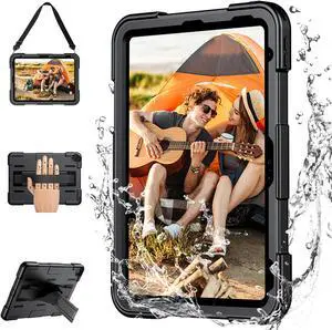2024 Upgrade for iPad Mini 6 Case,[Military Grade Dropproof][IP68 Waterproof] for iPad Mini 6th Generation 8.3 Inch with Screen Protector&Stand&Hand Strap,Full Body Shockproof Case 2021