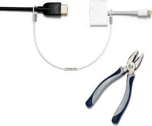 TetherTies Patented Pre-Assembled Adapter Ties - Anti-Theft Cable Locks for Tools, Dongles, Tethers, Computer adapters. Steel Cable, Security Lock, Easy Installation with Free Crimping Tool