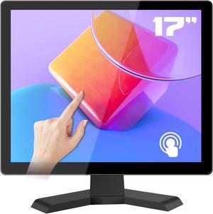 Thinlerain 17" 10-Point Touch 4:3 Full HD 1280x1024 Square Touch Screen Monitor with HDMI USB Ports, VESA, Touchscreen for PC POS Machine Win 10 11, Built-in Speakers