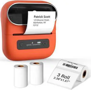 Phomemo M220 Label Printer, Portable Barcode Printer, 3.14 Inch Bluetooth Thermal Label Maker for Barcodes, Name, Address, Labeling, with 1 Roll 1.57"x1.18" and 3 Rolls 2.35"x 1.57" Label Tapes