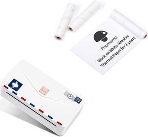 Phomemo M04AS Mini Printer with 110mm White Adhesive Paper Bundle
