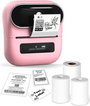 Phomemo M220 Portable Thermal Label Makers - Wireless Thermal Label Printer for Address, Labeling, Mailing, Office Supplies Organizing, Bluetooth Small Label Makers Easy to Use, with 3 Label Pink