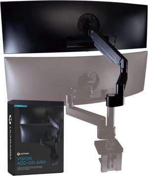 ULTRARM Heavy Duty Extension Arm [Accessory Only - Requires MA20P-S Single Monitor Arm for Use] Dual 49" Vertical Stacked Monitor Mount Height Adjustable - 100x100 VESA Mount, Black, MA20P-A