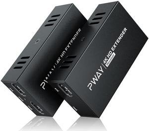 HDMI Extender 4K@60Hz, HDMI Extender Over Cat5e/6 Ethernet Up to 200FT/60M, Ultra 4K HD Expands Audio and Video, Supports Loop Output, IR, POC/POE, HDCP 2.2/1.4 YUV 44 HDMI2.0 EDID