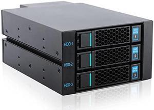 RackChoice Hard Drive Enclosure Internal, 2 X 5.25 Inch to 3 X 3.5 Inch Hot-Swap SATA/SAS Hard Drive Cage, Up to 12Gbit/S Transfer Rate