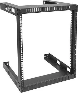 RIVECO 12U 19" Wall Mount Server Rack - 17.7" Deep 2 Post Open Frame Cabinet Easy Assembly Firm Constructed Shelf for Internet/Network/AV/Data Home Equipment/Patch Panel Heavy Duty Light Weight Black
