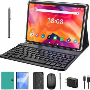Tablet with Keyboard 2 in 1 Tablet 6GB128GB 1TB Expand Android 13 Tablet 10 inch Tablet with Case Mouse Stylus 8000mAh Battery 24G5G WiFi GPS Google Certified Tablet PC Green