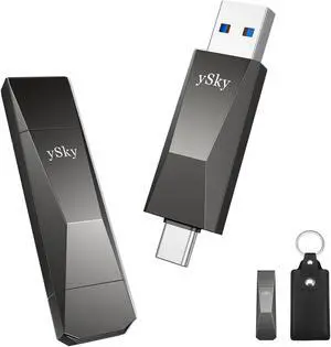 ySky 1TB USB 3.2 Solid State Flash Drive 1000MB/s High Speed USB C+ USB 3.2 Gen2 Dual Interfaces Thumb Drive, USB C Memory Photo Stick for iPhone15/15 Plus/15 Pro/15 Pro Max/USB-C Phone,Laptop,Mac