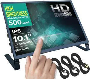 Santek 10.1 Inch High Brightness 500 nits, Small HDMI Raspberry pi Touchscreen Monitor  1280x800 IPS Display with Stand, Speakers, Compatible with Raspberry pi 5/4/3/zero, PC