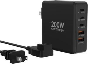 Tobetravel 200W USB C Charger, 5 Ports GaN USB C Wall Fast Charger, PD100W USB C Desktop Charging Station for iPhone 15 14, MacBook Pro/Air,Samsung Galaxy,Steam Deck and More