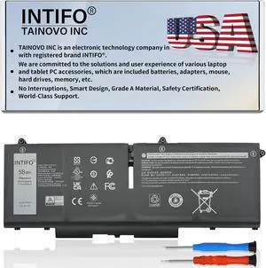INTIFO 58Wh 07KRV Laptop Battery Compatible with Dell Latitude 5330 5430 5530 Precision 3570 Series Notebook 0H4PVC H4PVC Y86WG 0Y86WG M69D0 08WRCR 078FWY [15.2V 3625mAh 4-Cell]
