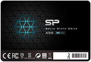 Silicon Power 2TB SSD 3D NAND A55 SLC Cache Performance Boost SATA III 2.5" 7mm (0.28") SSD Internal Solid State Drive (SP002TBSS3A55S25)