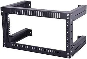 TECHTOO Wall Mount Rack 4U Adjustable Depth Open Frame 19Inch Server Equipment Rack Heavy Duty Patch Panel Bracket Network Equipment Rack (Adjustable 4U)