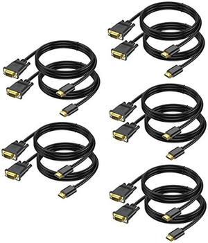 HDMI to VGA Cable 10 Feet, HDMI to VGA Uni-Directional Male to Male Video Cord Compatible for Computer, Desktop, Laptop, PC, Monitor, Projector, HDTV and More -10Pack
