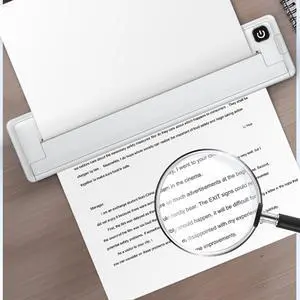 VBESTLIFE Wireless Portable Printer, Portable Printers Wireless for Travel, Mini A4 Thermal Printer, Rechargeable Compact Inkless Printer, Wireless Inkless Mobile Printer Compatible with iOS, Android