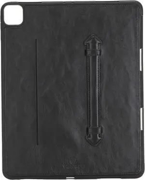 Venito Lecce Leather Wallet Case Compatible with iPad Pro 12.9 (5th Generation, 2021) and (4th Generation, 2020) - Flex Handle Tablet Wallet... (Rustic Black)