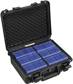 WPGEAR Waterproof Toploader Storage Box for 3" x 4" Rigid Card Holder, Trading Card Case Holds 600 35PT Toploaders, Fit Sport Card with One Touch Magnetic Card Holder