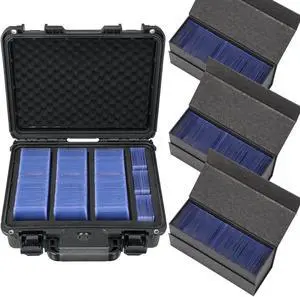 WPGEAR Waterproof Toploader Storage Boxes for 3" x 4" Rigid Card Holder, Trading Card Cases Set Hold 950 35PT Toploaders Totally, Fit Sport Card with One Touch Magnetic Card Holder
