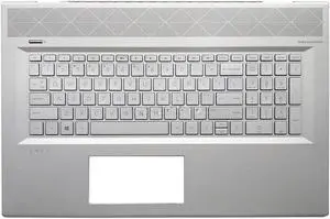 wzqrps Replacement Laptop Upper Case Palmrest Backlit Keyboard Assembly Part for HP Envy 17-BW 17T-BW TPN-W137 17-bw0xxx 17T-BW000 17-BW0011NR 17M-BW0013DX L20714-001 Silver