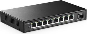 YuLinca 8 Port 2.5G Managed Switch with 10G SFP+ Slot, 8 x 2.5Gigabit Base-T Ports, Support LACP/QOS/VLAN/IGMP, Metal Easy Web Managed Fanless Network Switch