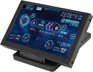 Yunseity 5 Inch Computer Temp Monitor, Mini Secondary Screen PC Sensor Panel AIDA64 Monitor, HDMI PC CPU RAM HDD Data Monitor with DIY Theme for PC Case for Window System