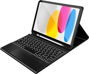 SaharaCase Protection Bluetooth Keyboard Case with Mouse Pad for Apple 10.9-inch iPad (10th Generation 2022) [Shockproof Bumper] Heavy Duty Rugged Protection Antislip Integrated Kickstand - Black