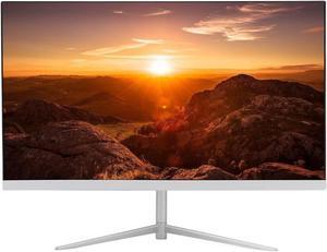 Dpofirs 21.5 Inch Gaming Monitor White, 16:10 75Hz 1080P HD Ultra Slim LED Computer Monitor with HDMI VGA DC Port,Color Screen Desktop Monitor for Industry (US Plug)