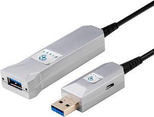 FIBBR Ultra-Long USB 3.0 Extension Cable Type A Male to Female, High Speed 5Gbps Data Transfer Extender Cord, USB 3.0 Fiber Optical Cable for PlayStation, Printer, Displayer, Hard Drive, Webcams 32ft
