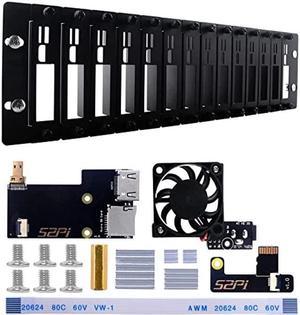 GeeekPi 19 inch 3U Rack Mount for Raspberry Pi 4B, 19" Server Mount Supports 1-14 Units with Pi Fans, Aluminum Heatsinks, Micro HDMI to HDMI Boards, TF Card to FPC Boards for Raspberry Pi 4B