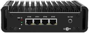 HKUXZR Firewall Appliance Mini PC, Intel Celeron J4125 Quad Core 4xIntel I226 2.5G Ethernet VPN Router PC AES-NI HDMI DP Barebone No Ram(DDR4) No SSD (mSATA)