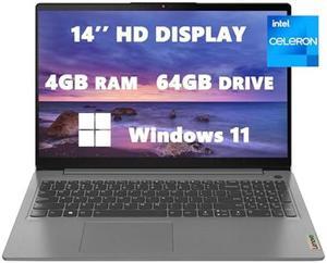2023 Ideapad 1 14" HD Laptops for Student & Business by Lenovo, Intel Celeron N4020(2-core), 4GB RAM, 64GB SSD, HDMI, Wi-Fi 6, Lightweight, SD Card Reader, Grey, Windows 11, RK Bundle, (82V60022US)