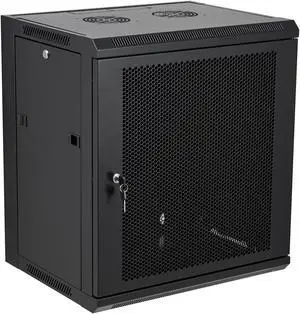 Tedgetal 12U Wall Mount Server Cabinet Network Rack Vented Enclosure Locking Door