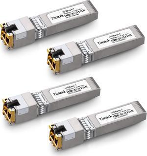 Timaxk 4Pack 10GBase-T SFP+ to RJ-45 Transceiver, 10Gbe SFP+ Copper Ethernet Module, up to 30 Meters, Compatible with Cisco, Ubiquiti, Mikrotik, D-Link, Netgear, Qnap, Linksys and More
