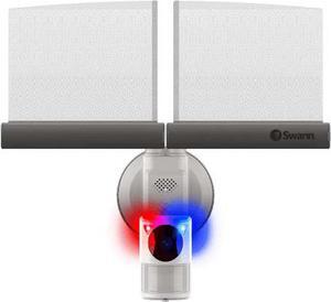 Swann Wi-Fi 1080p Waterproof Motion Activated Slimline FloodLight Camera with Night Vision, Heat Sensing, 2-Way Talk, Dimmable 2600 Lumens, Red & Blue Flashing Lights, Free Cloud & Local Recording