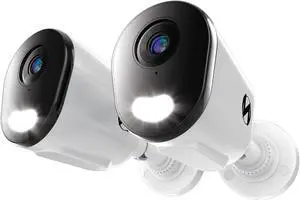 NIGHT OWL Add On Wired IP 4K HD Indoor/Outdoor Deterrence Cameras with 2-Way Audio (2 Pack)