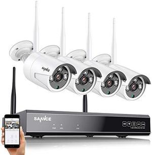 SANNCE 10CH 5MP Wireless NVR Security Camera System with 4Pcs 5MP Outdoor Indoor WiFi Cameras 100ft Night Vision H.264+ Smart Motion Alert AI Human Detection Waterproof Work with Alexa