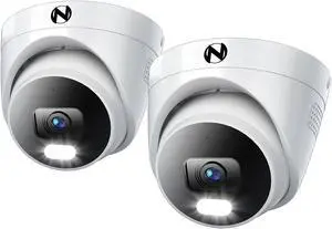 Night Owl Add On Wired IP 4K HD Indoor/Outdoor Deterrence Dome Cameras with 2-Way Audio (2 Pack)