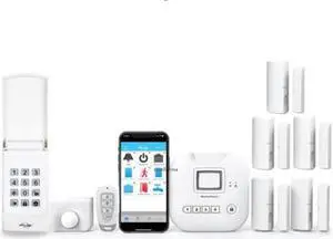 SKYLINK SK-330 Wireless Home Alarm Kit (9-Piece) No Monthly Fees with Hub, Door Window Sensors, Motion Sensor, Keypad and Keyfob, Compatible with Alexa, Google Assistant and IFTTT
